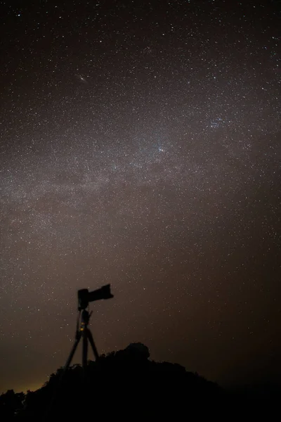 Lattea Vicino Cielo Sopra Posizione Montagna Nord Della Thailandia — Foto Stock