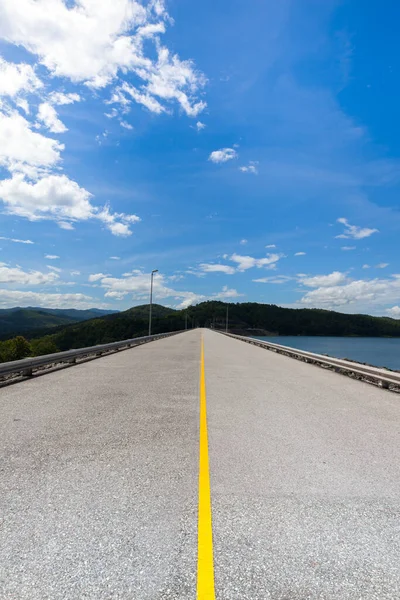 Top View Landscape Dam Clear Sky Located Thailand — Stock Photo, Image