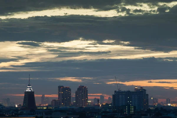 Sunset Building City Landscape View Colorful Sky Location Bangkok Thailand — Stock Photo, Image