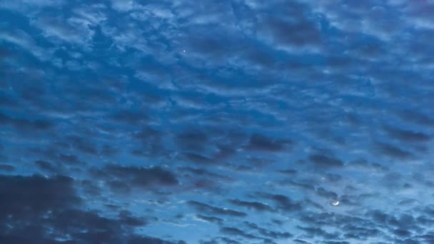 Uma Lua Está Movendo Céu Escuro Noite Tempo Passou Nublado — Vídeo de Stock