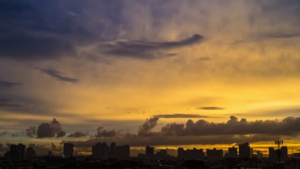 Günbatımında Şehir Manzarası Bangkok Tayland Yer Alıyor — Stok video