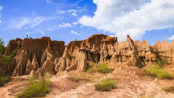 Montaña Del Suelo Bajo Cielo Nublado Situada Provincia Nan Norte — Vídeos de Stock