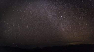 Samanyolu ve yıldız gece hareket ediyor