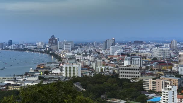 Pattaya Ville Nuit Vue Sur Paysage Marin Thaïlande — Video