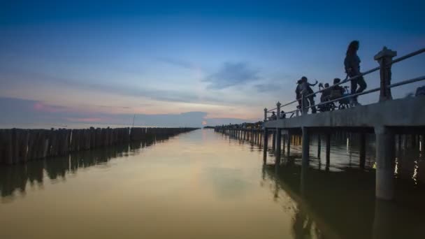 Time Lapse Beach Sunset Time Colorful Sky Location South Thailand — Stock Video