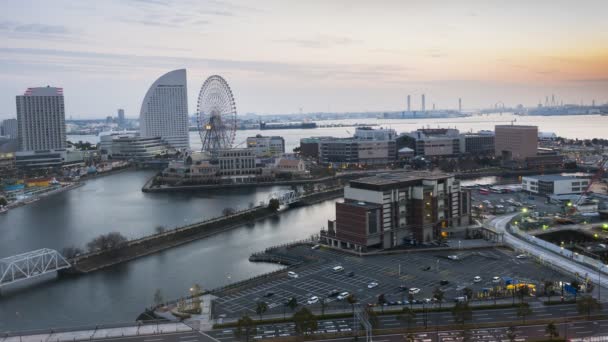 Laps Temps Vue Sur Paysage Urbain Heure Matin Yokohama Japon — Video