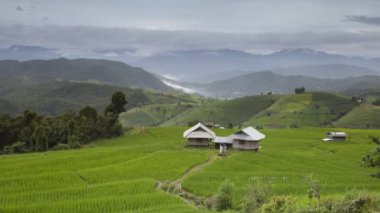 Yaz mevsiminde açık mavi gökyüzünde beyaz bulutlu hareket