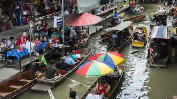 Mercado Local Flutuação Negócios Tailândia — Vídeo de Stock