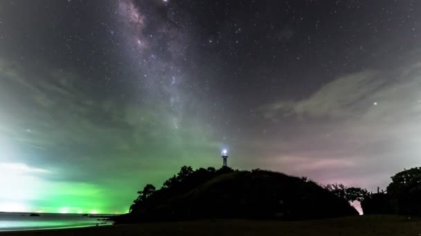 Milky Way Star Moving Mountain — Stock Video