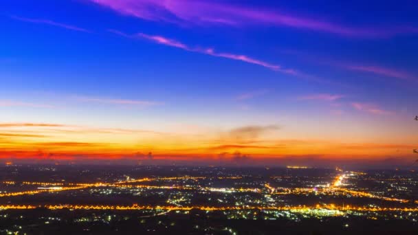 Laps Temps Coucher Soleil Coloré Ciel Dessus Vue Sur Paysage — Video