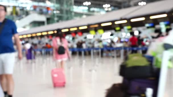 Smuga Pasażerów Spaceruje Lotnisku Opłatach Celnych — Wideo stockowe