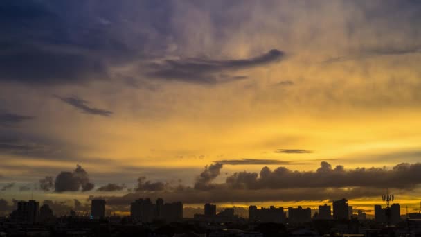 バンコクに位置する夕日のタイミングでの都市景観 — ストック動画
