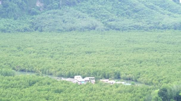 Manguezal Mar Com Montanha Sob Localização Céu Nublado Sul Tailândia — Vídeo de Stock