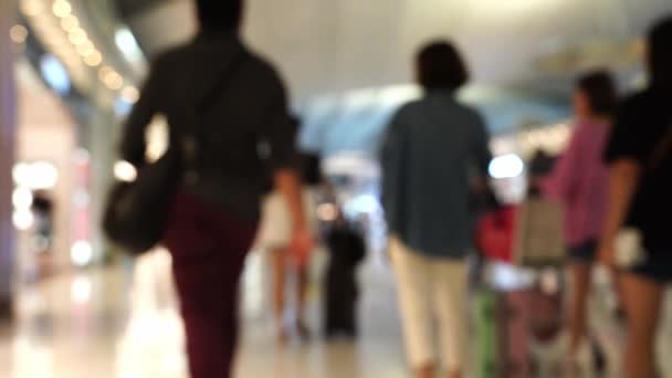 Blur Passengers Walking Airport Dutyfee — Stock Video