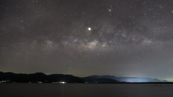 Voie Lactée Étoile Déplaçant Nuit — Video