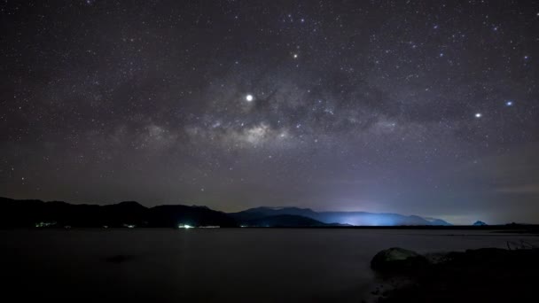 Milkyway Και Αστέρι Νύχτα — Αρχείο Βίντεο