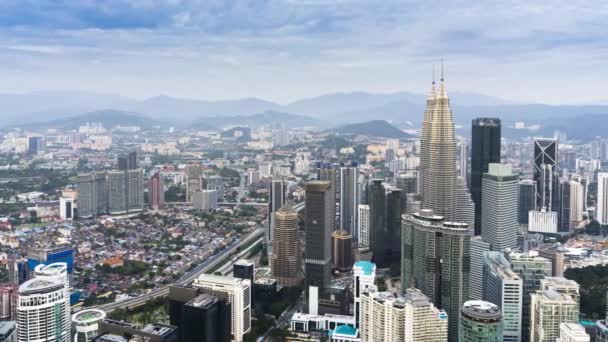 Vue Sur Paysage Urbain Sous Ciel Nuageux Situé Kuala Lumpur — Video