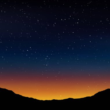 Çöldeki yıldızlı gökyüzü