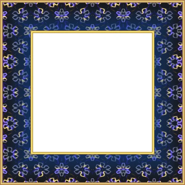 Blue and gold frame with pattern
