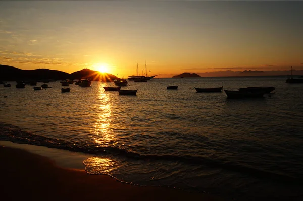 Sonnenuntergang Strand Buzios Brasilien — Stockfoto