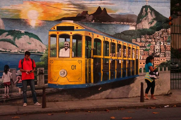 Straßenkunst Santa Teresa Rio Janeiro Brasilien — Stockfoto