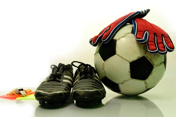 Soccer Equipment Isolated White Background — Stock Photo, Image