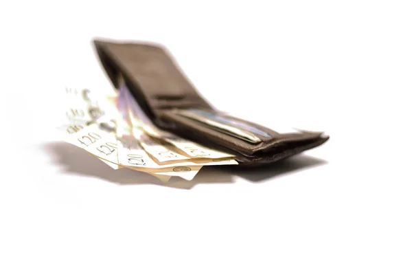 白い背景の上のポンドの財布 — ストック写真
