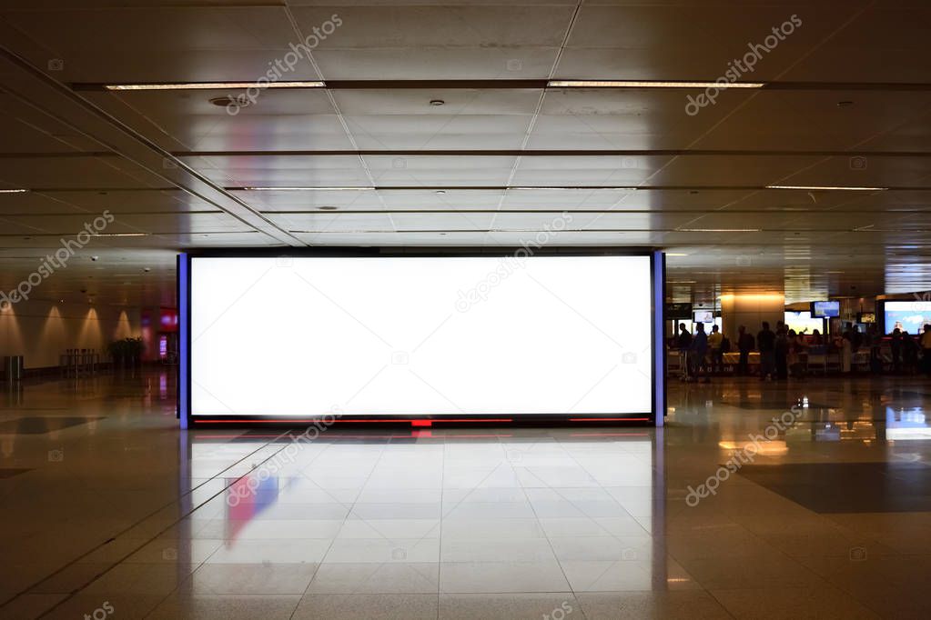 Billboard in a airport lobby