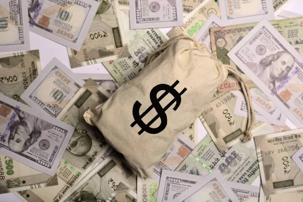 Close Dollar Bag — Stock Photo, Image