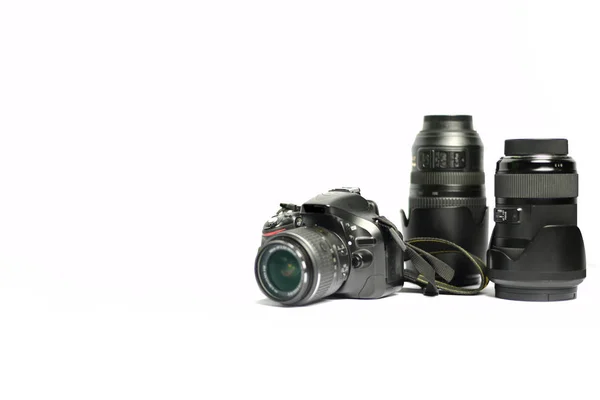 Digital Slr Camera Lens Isolated White Background — Stock Photo, Image