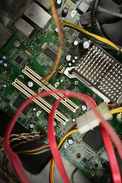 Elektronische Circuit Bord Bekend Als Een Moederbord Een Desktop Cpu — Stockfoto