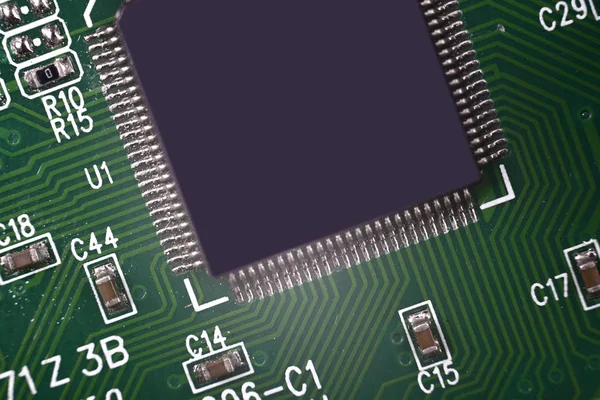 コンピューター回路基板のチップの電子のクローズ アップ — ストック写真
