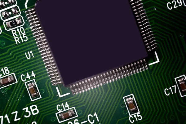 コンピューター回路基板のチップの電子のクローズ アップ — ストック写真
