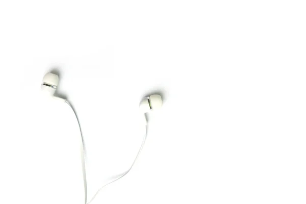 White Earphone Isolated White Background — Stock Photo, Image