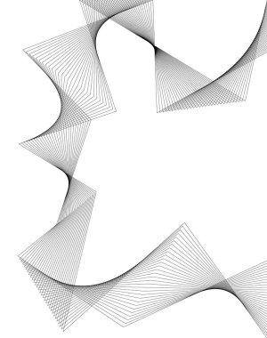 Tasarım elemanları. Bir sürü gri çizgi dalgası. Beyaz arka planda soyut dalgalı çizgiler izole edildi. Yaratıcı çizgi sanatı. Vektör illüstrasyon EPS 10. Harman Aracı kullanılarak oluşturulan çizgilerle renkli parlak dalgalar