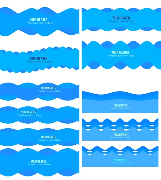 Frescura Tema Natural Fondo Agua Dulce Azul Establecer Elementos Diseño — Archivo Imágenes Vectoriales