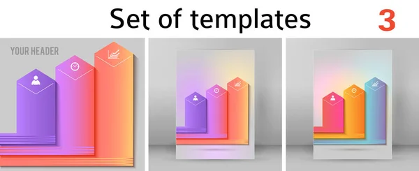 Ustaw Projekt Prezentacji Biznesowych Szablon Formatu Ilustracja Wektorowa Infografiki Numer — Wektor stockowy