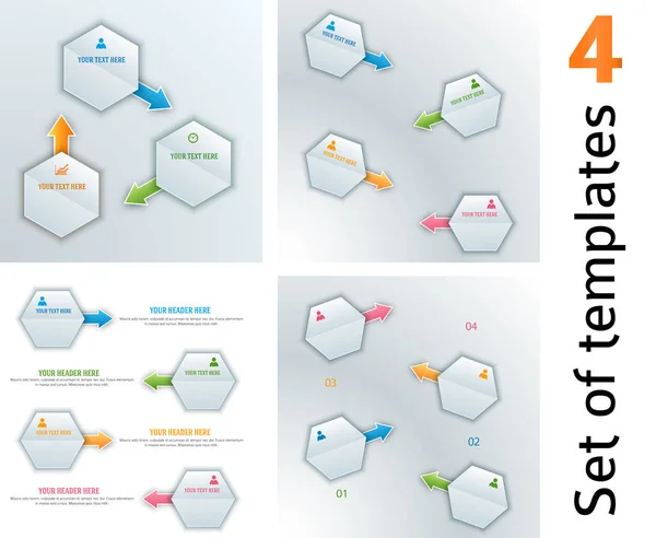 Set Design Business Presentation Template Format Vector Illustration Infographics Number — Stock Vector