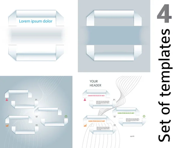 Set Design Business Presentation Template Format Vector Illustration Infographics Number — Stock Vector
