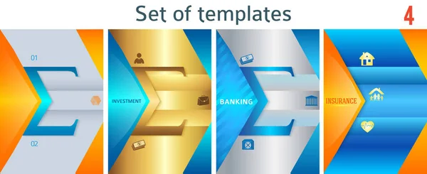 Set Design Business Presentation Template Format Vector Illustration Infographics Number — Stock Vector