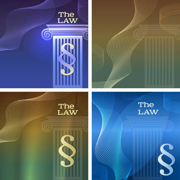 Set Design Elements Modern Style Background Legal Law Firm Glowing — Stock Vector