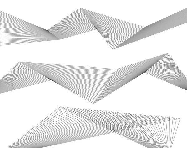多くの灰色の線の波 分離した白い背景の上の抽象的なウェーブ ストライプ 創造的な線画 ベクトル イラスト Eps — ストックベクタ