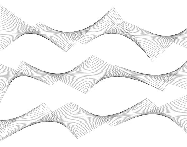 Волна Многих Серых Линий Абстрактные Волнистые Полосы Белом Фоне Изолированы — стоковый вектор