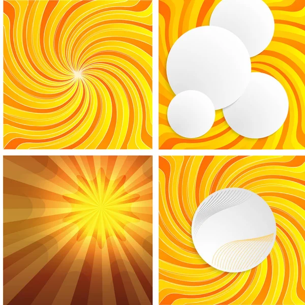 Conjunto Fondo Verano Con Rayos Amarillos Anaranjados Luz Del Sol — Vector de stock