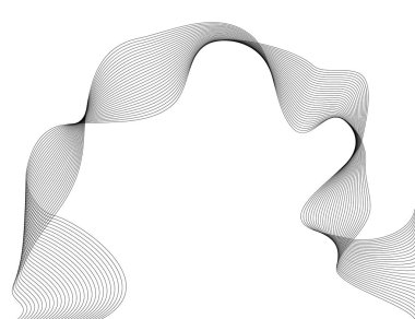 Tasarım elemanları. Bir sürü gri çizgi dalgası. Beyaz arka planda soyut dalgalı çizgiler izole edildi. Yaratıcı çizgi sanatı. Vektör illüstrasyon EPS 10. Harman Aracı kullanılarak oluşturulan çizgilerle renkli parlak dalgalar.