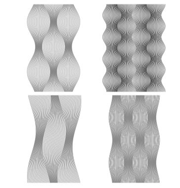 Tasarım öğeleri kümesi. Birçok gri çizgiler dalgası. Beyaz arka plan üzerinde soyut dalgalı çizgiler. Yaratıcı hat sanatı. Vektör çizim Eps 10. Karışım Aracı kullanılarak oluşturulan çizgilerle siyah dalgalar