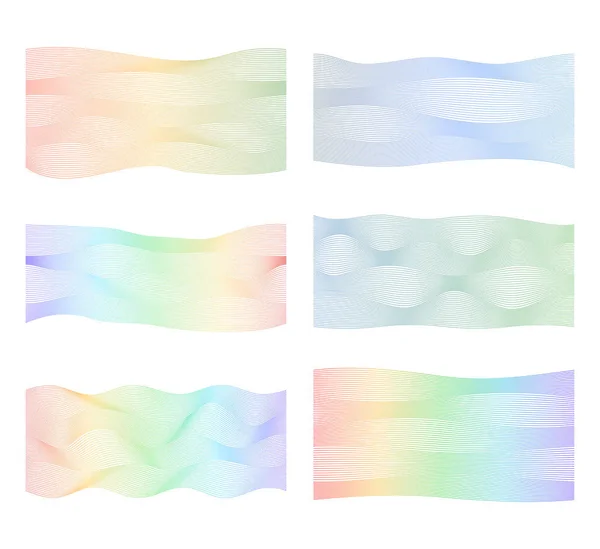 许多彩色线条的波涛 白色背景上抽象的波浪形条纹 创意线艺术 矢量说明Eps 使用混合工具创建的设计元素 弯曲平滑带 — 图库矢量图片