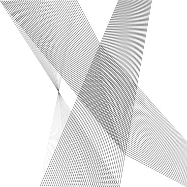 Tasarım elemanları. Virajlı keskin köşeler birçok çizgi sallıyor. Beyaz arka planda soyut dikey kırık çizgiler izole edildi. Yaratıcı çizgi sanatı. Vektör illüstrasyon EPS 10. Karıştırma Aracı kullanılarak oluşturulan siyah çizgi