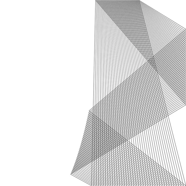 デザイン要素 湾曲した鋭い角は多くの線を振る 白い背景に垂直方向に割れた縞が孤立している 創造的なラインアート ベクトルイラストEps ブレンドツールを使用して作成されたブラックライン — ストックベクタ