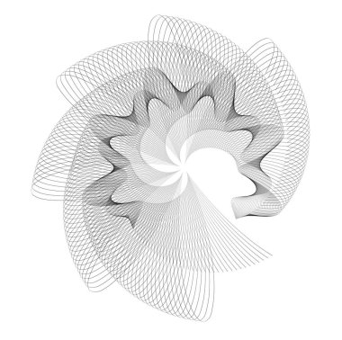 Tasarım elemanları. Halka daire zarif çerçeve kenarı. Soyut Dairesel logo elementi siyah beyaz arka planda izole edildi. Yaratıcı sanat. Yeni ürün tanıtımı için vektör illüstrasyon EPS 10 dijital